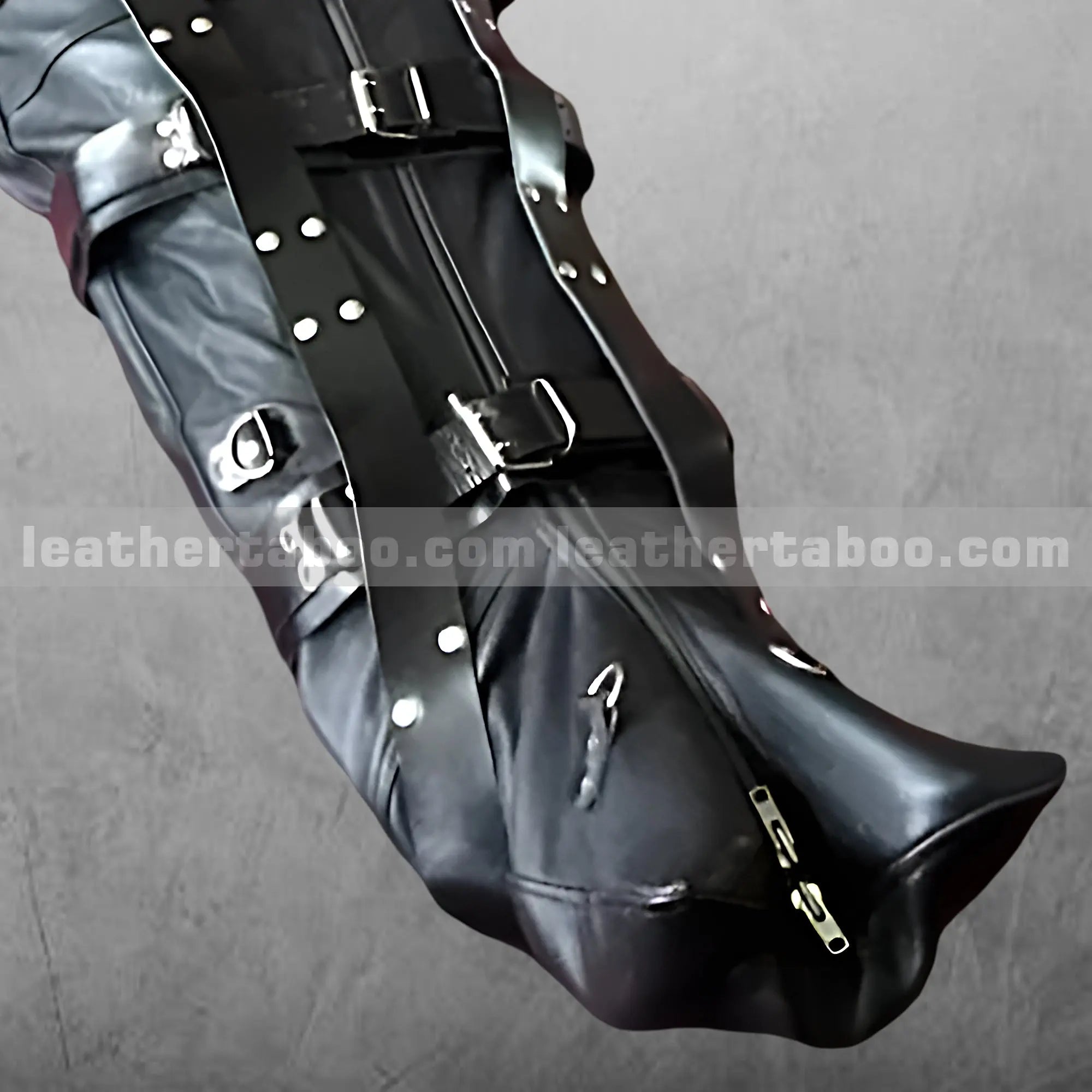 Full Body Leather Mummification Sleepsack – Bondage Restraint Sack for Sensory Play & Fetish Use - Leather taboo