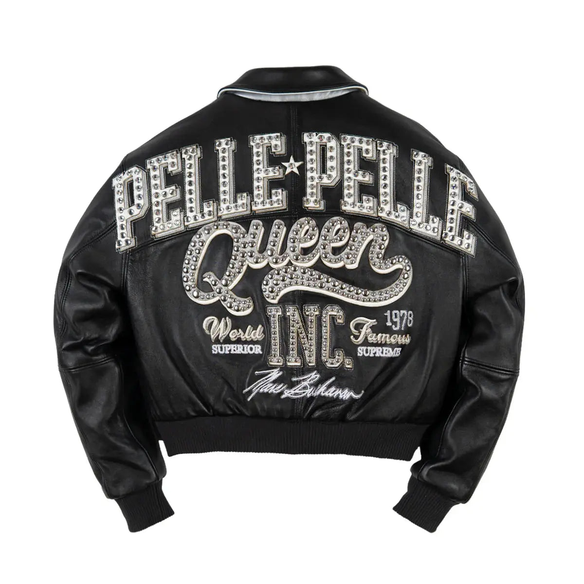 Queen Women's Leather Crop Jacket, side view