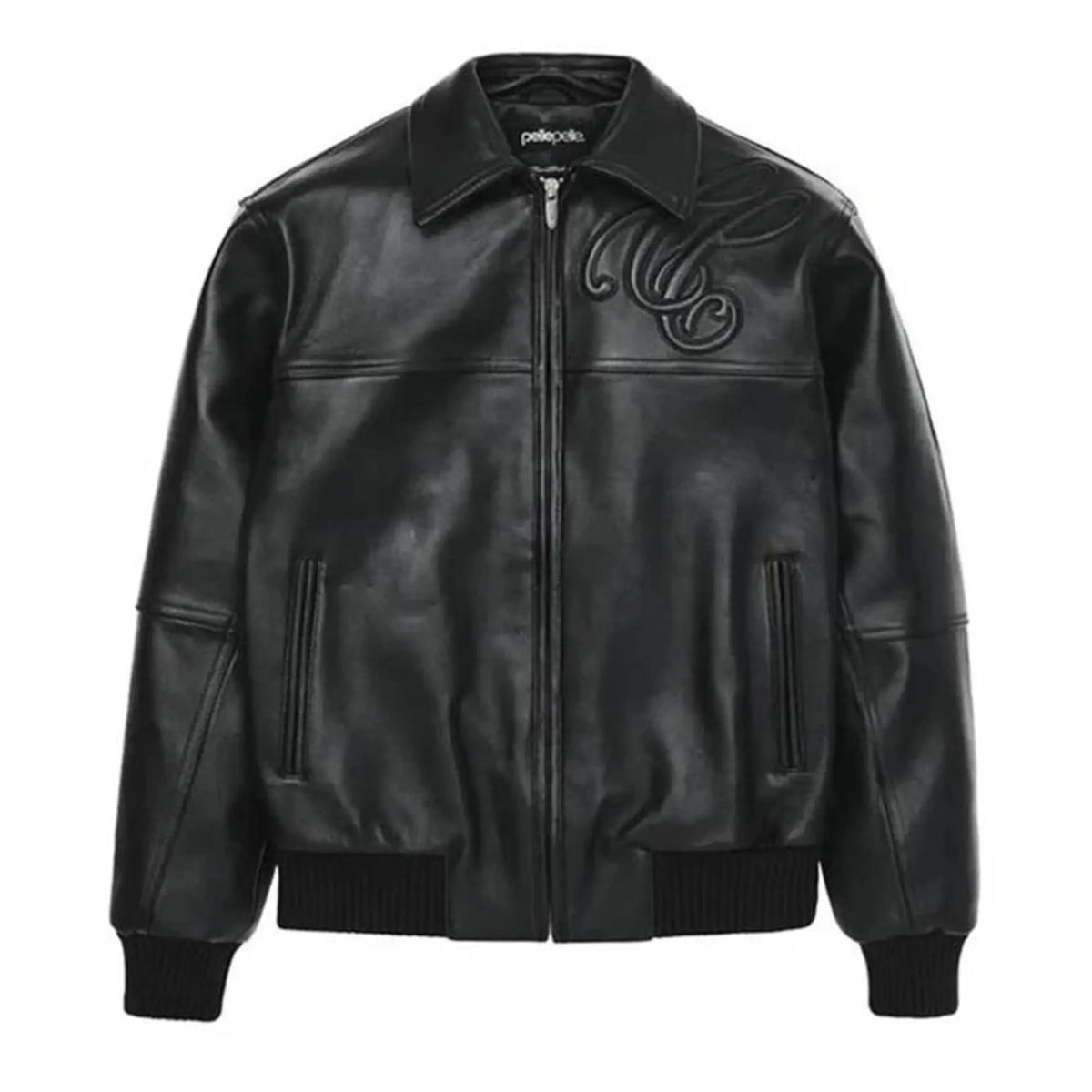 Premium Pelle Pelle Black Cowhide Leather Jacket for Men – Classic Bomber Style - Leather taboo