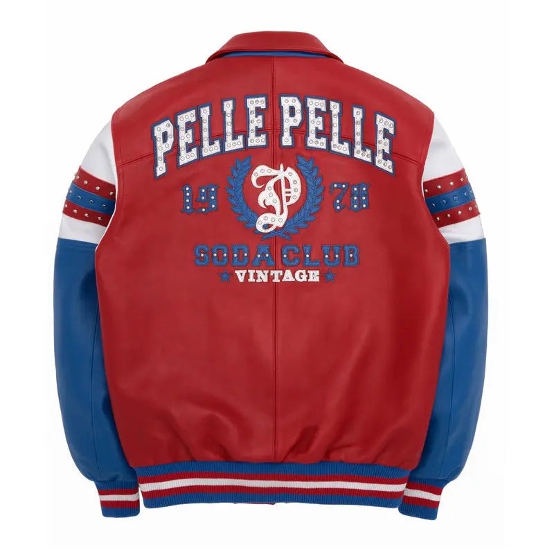 Pelle Pelle Red Vintage Arches Genuine Leather Jacket | Pelle Pelle Store
