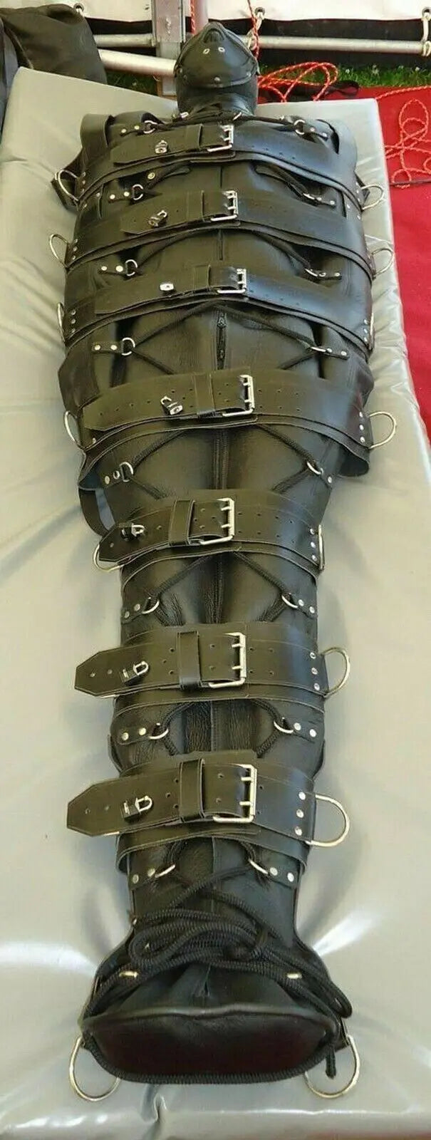 Real Cowhide Leather Sleep Sack Bondage Mummy Body Bag