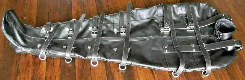 Leather Sex Toys Sleep Sack BDSM Bondage Bag Restraint Leather Bondage Harness XL