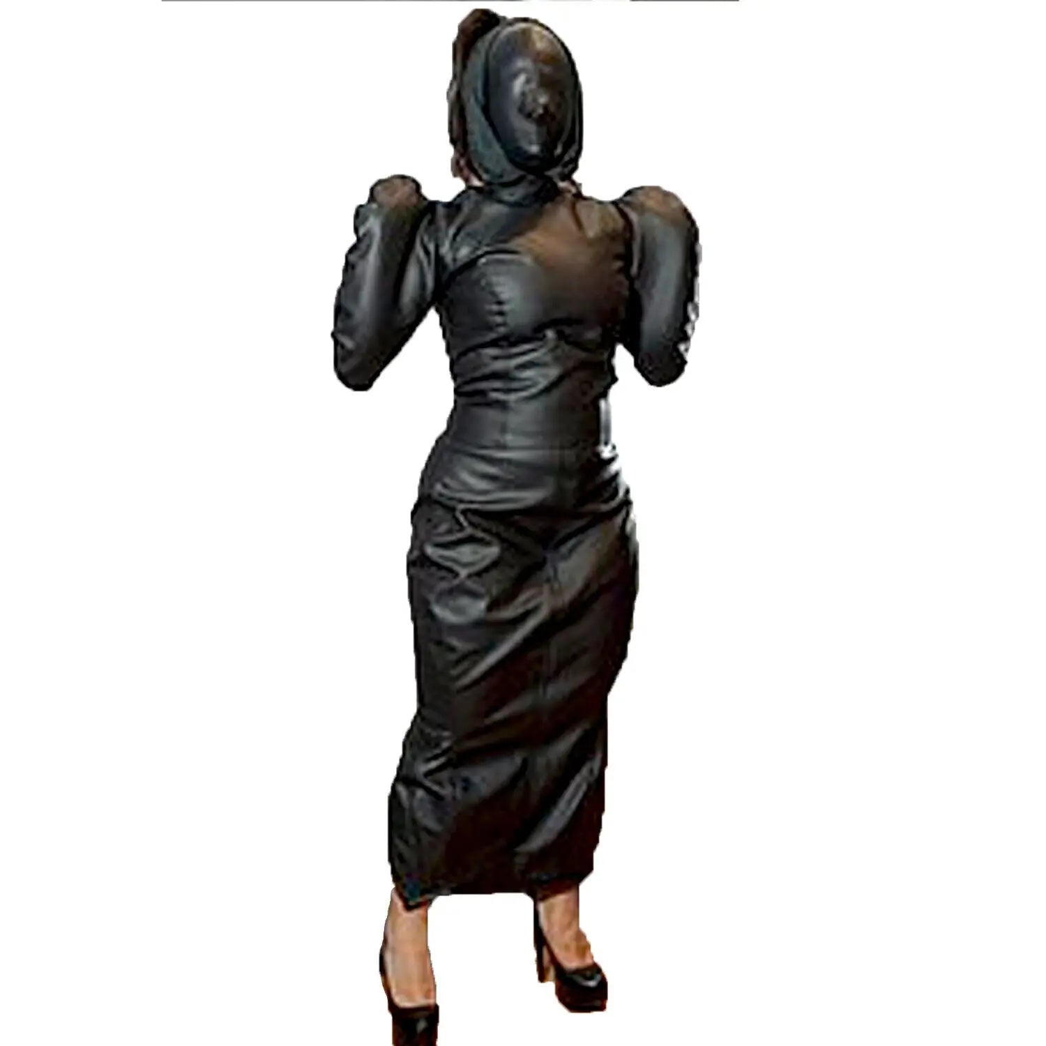 Leather BDSM Armbinder Restrictive Costume Bondage Slave Suffocation Play Suit