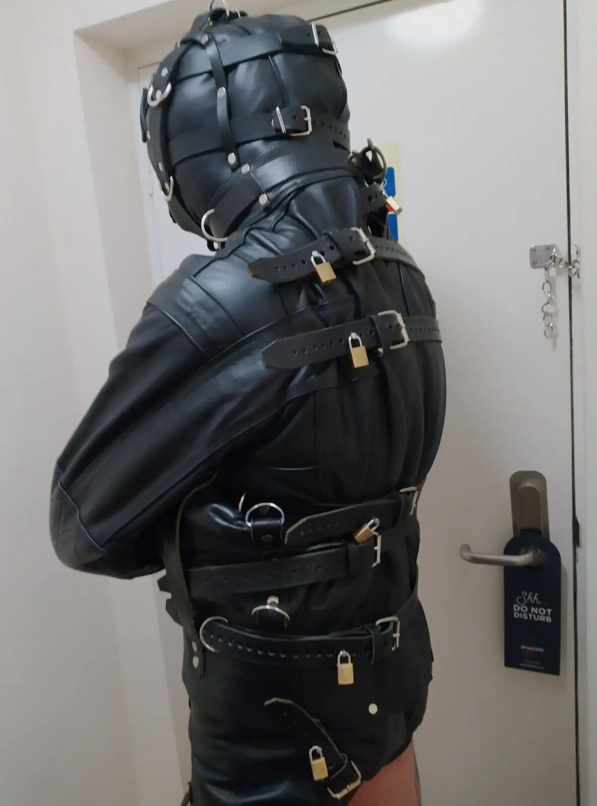 Real Leather Heavy Duty Padded Adjustable Straitjacket