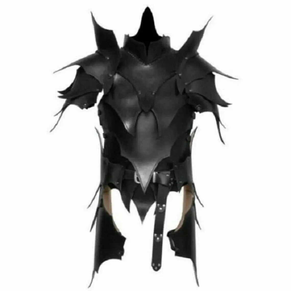 Men’s Black Leather Armor Set (LARP Medieval Celtic Warrior Costume)