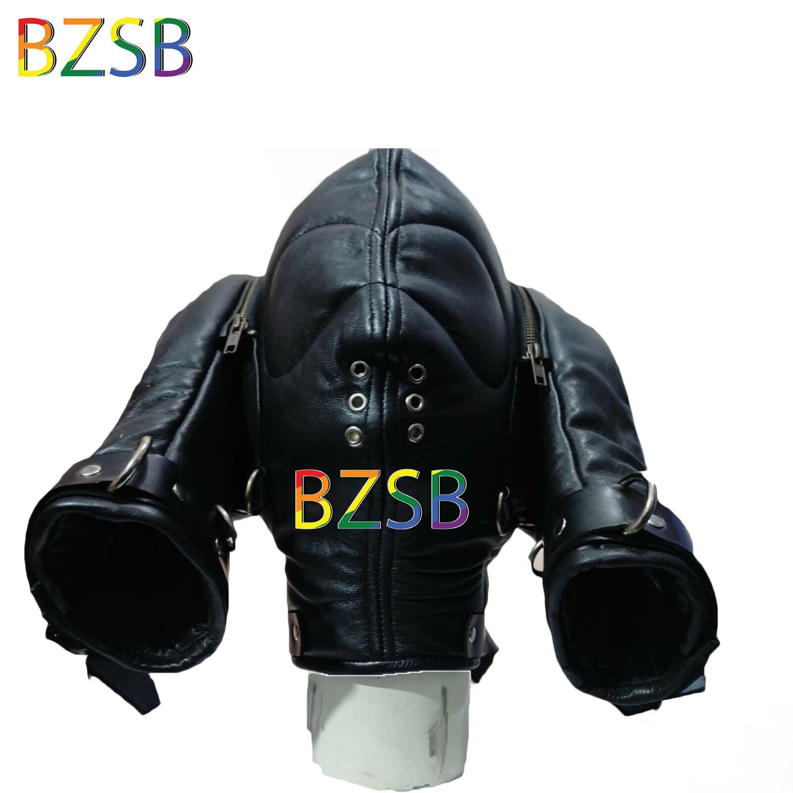 Real Pure Sheep Leather BDSM Face hood fetish Slave extreme Bondage Leather with