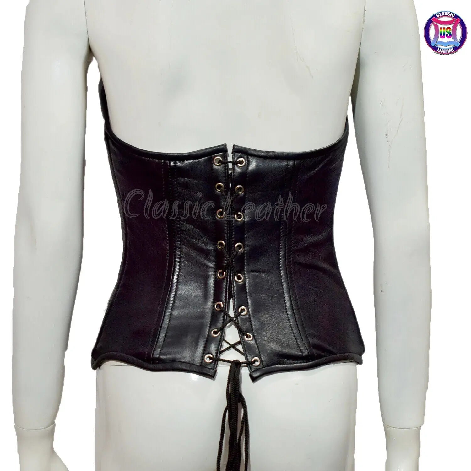 Leather Corset Bustier Women Sexy Waist Lingerie Steampunk Gothic Lace Cincher