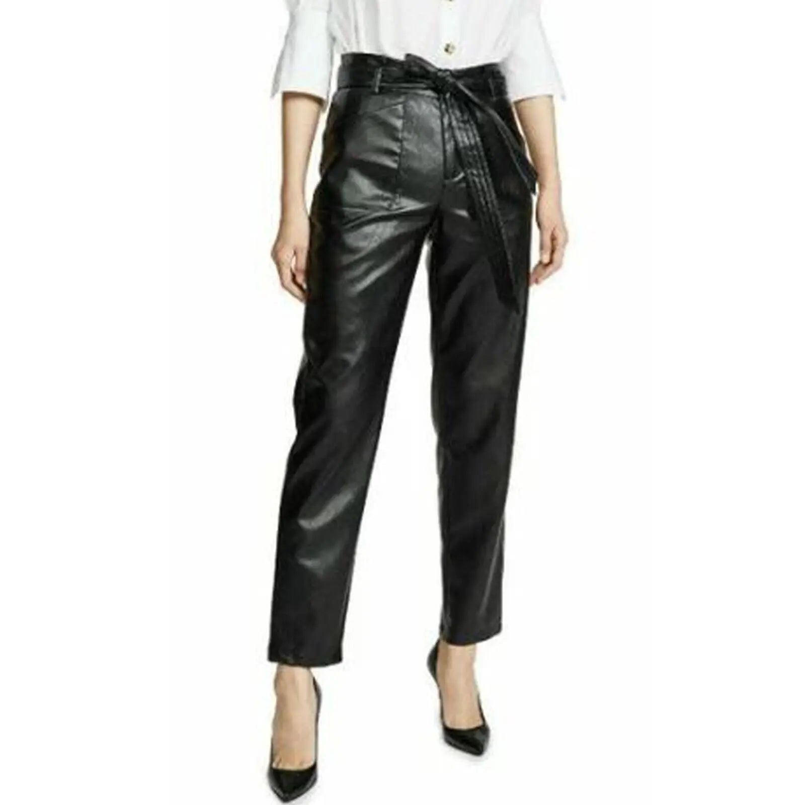 Women Real Leather Pants Gothic Biker Women Motorcycle Slimming Sexy Pants