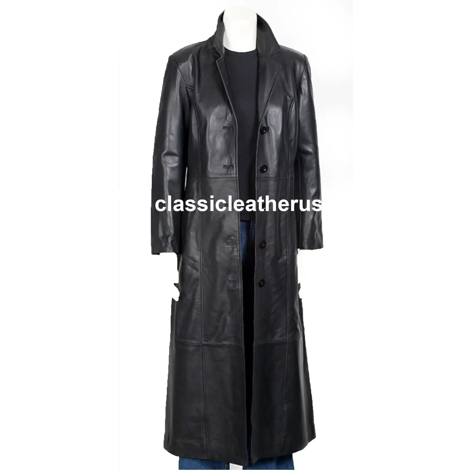 Women's Real Sheepskin Black Matrix Style Leather Coat