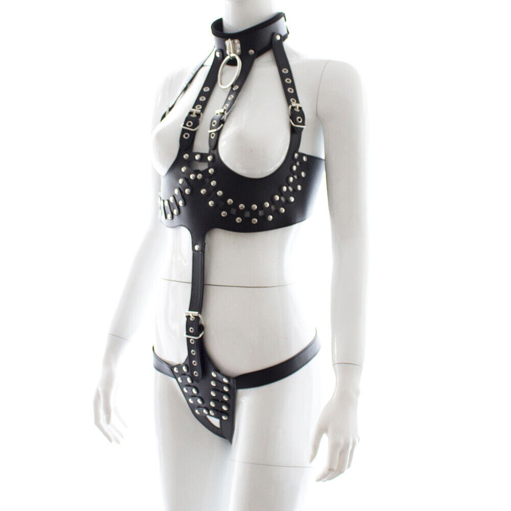 Sexlady Lingerie Set Leather Black Queen Dress Sex Toys Leather Suit Flirting