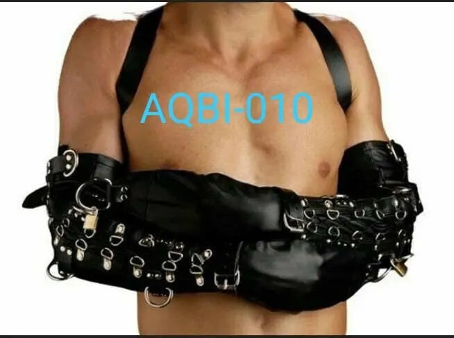 Real Genuine Black Leather Hand Binder For Adults Play, Cosplay, Role Play & Halloween
