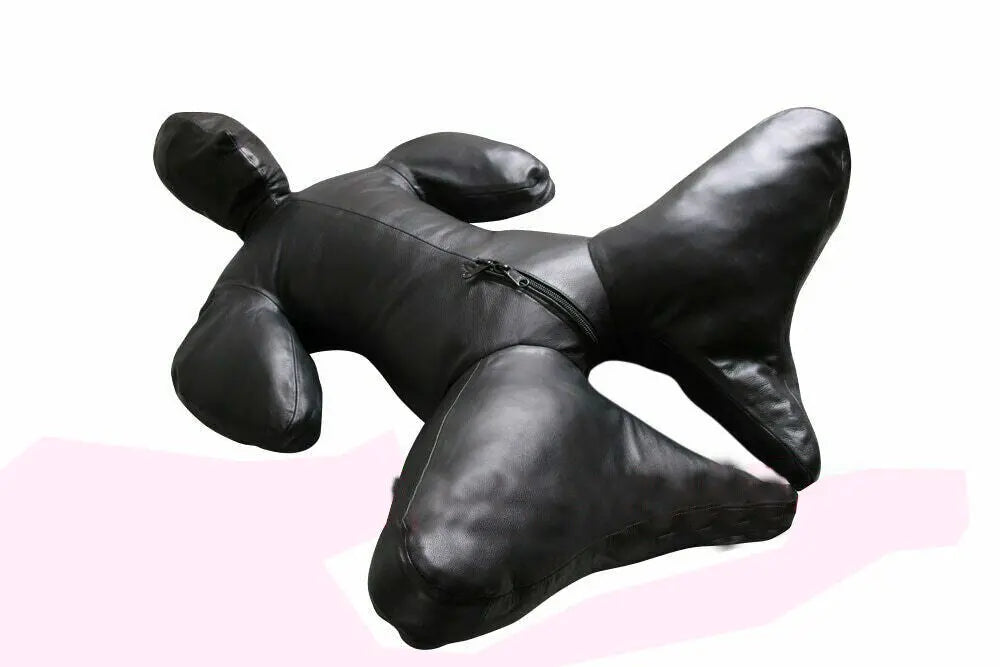 Premium Leather BDSM Sleep Sack Bondage Body Suit With Arms Binder & suffocating Mask – Genuine Fetish Wear
