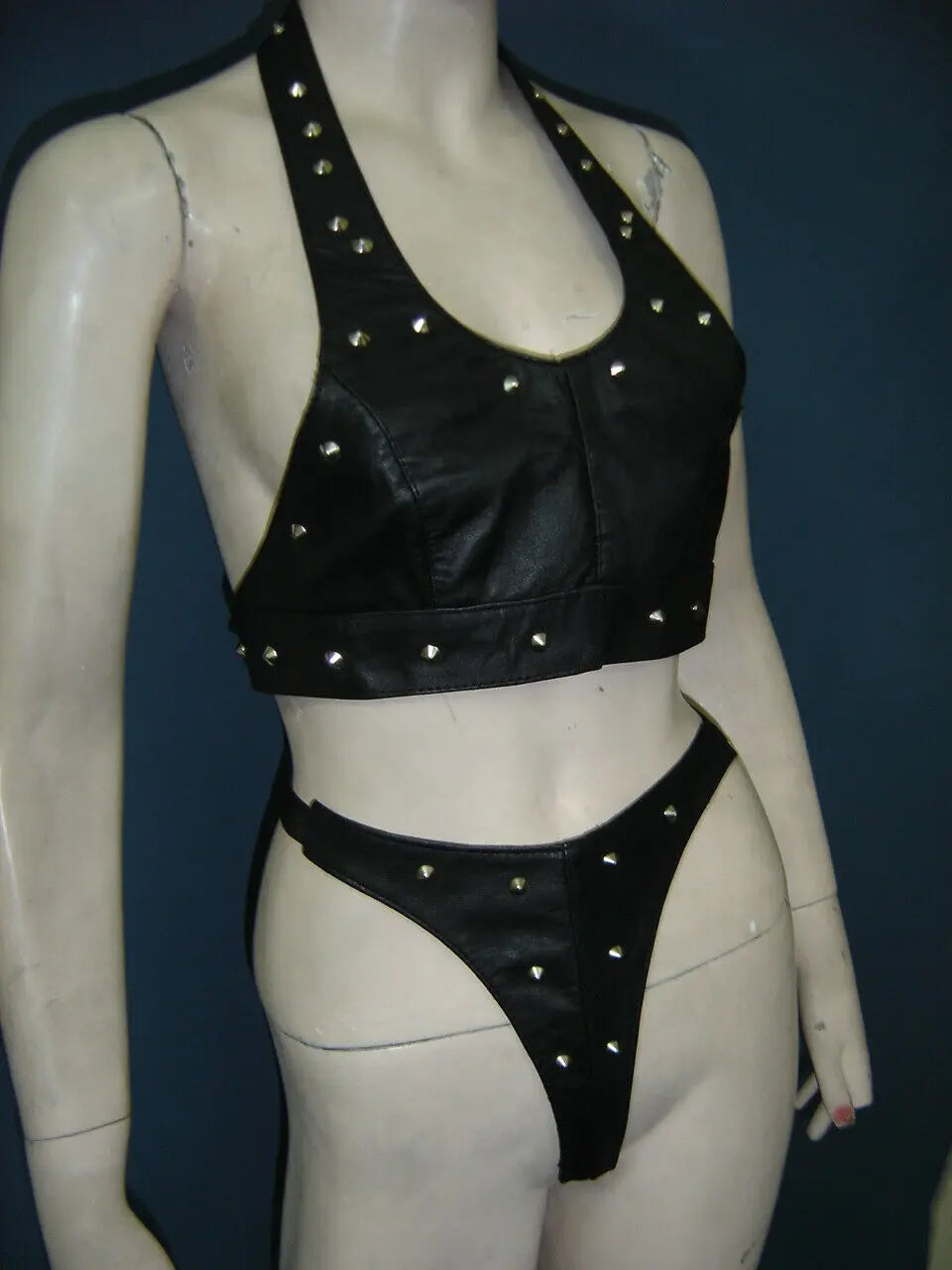 Women's Real Sheepskin Leather Bra And Panty Set