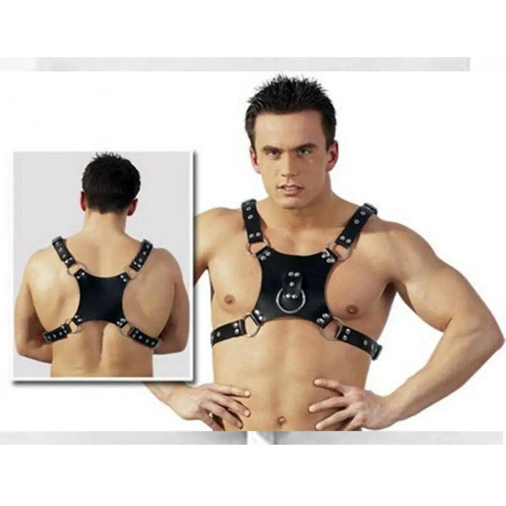 Men's Real Leather Chest Harness