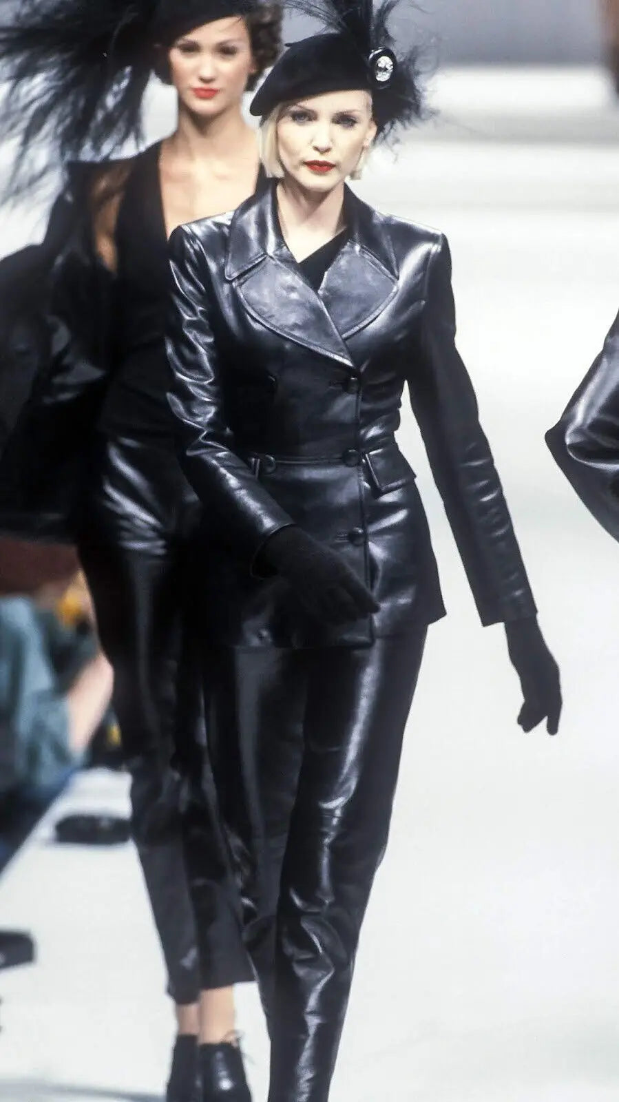 The Auermann Double Breasted Black Cowhide Leather Coat