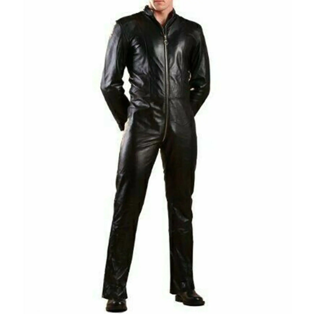 Men’s Genuine Leather Catsuit (Black & Brown Bodysuit)