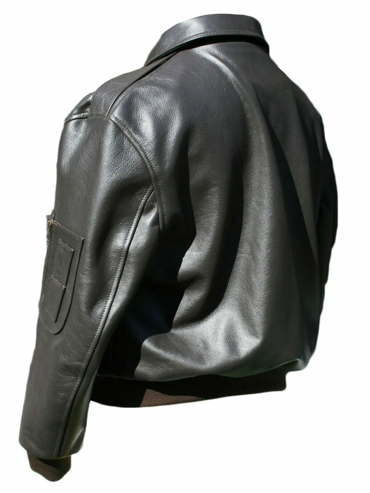 Mens Leather Bomber Jacket Air Force Millitary Army heavy leather jacket Cargo L