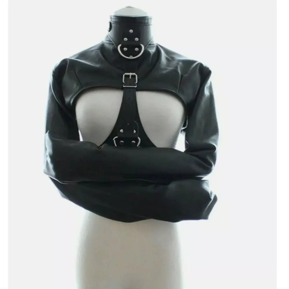 Leather Straight Jacket - Bondage Restraints Suit - Escape Jacket