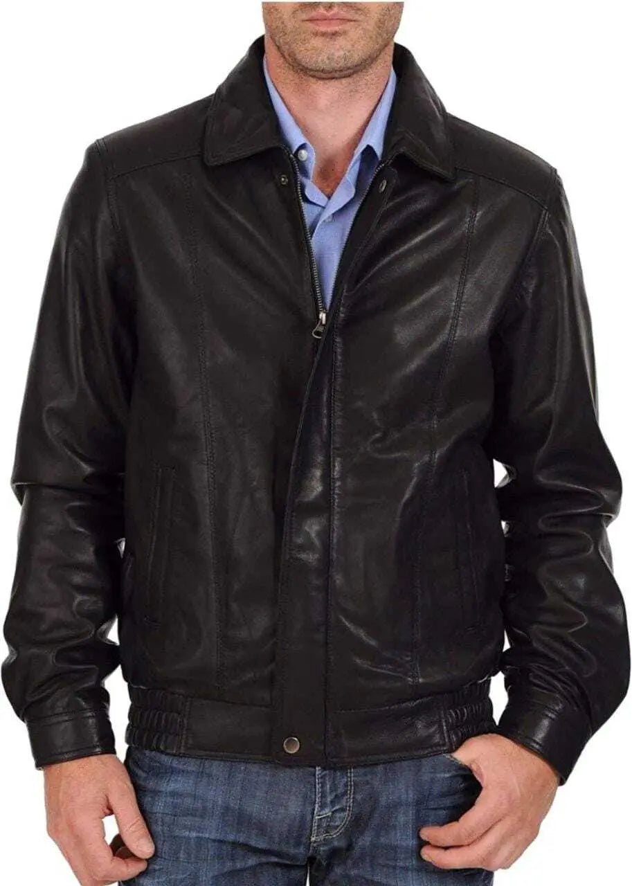 Men’s Genuine Real Leather Jacket Blazer Style Fashion Coat - Premium Classic Leather Outerwear