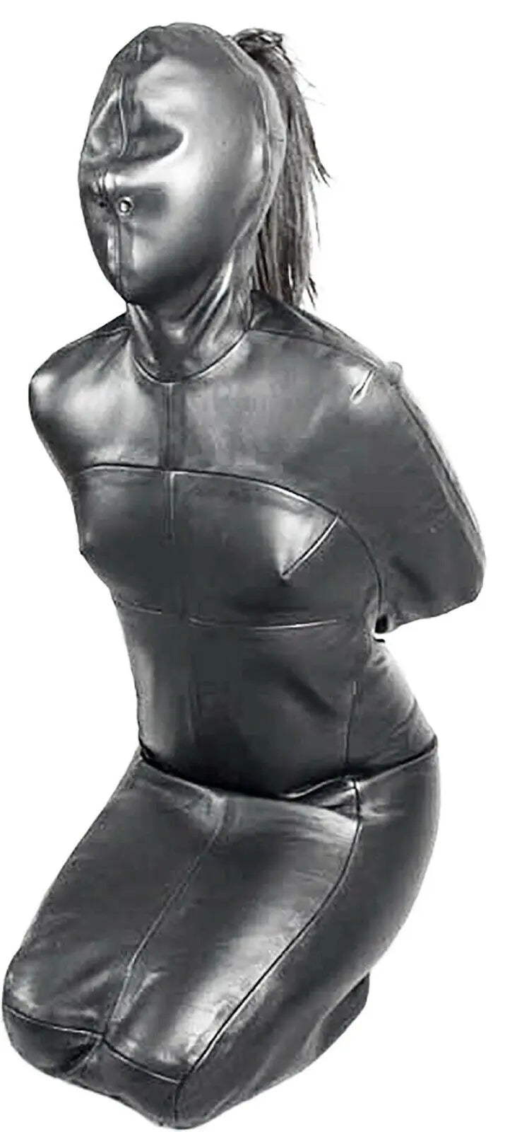 Leather BDSM Sleep Sack Bondage Bodysuit For Cosplay & Adult Play