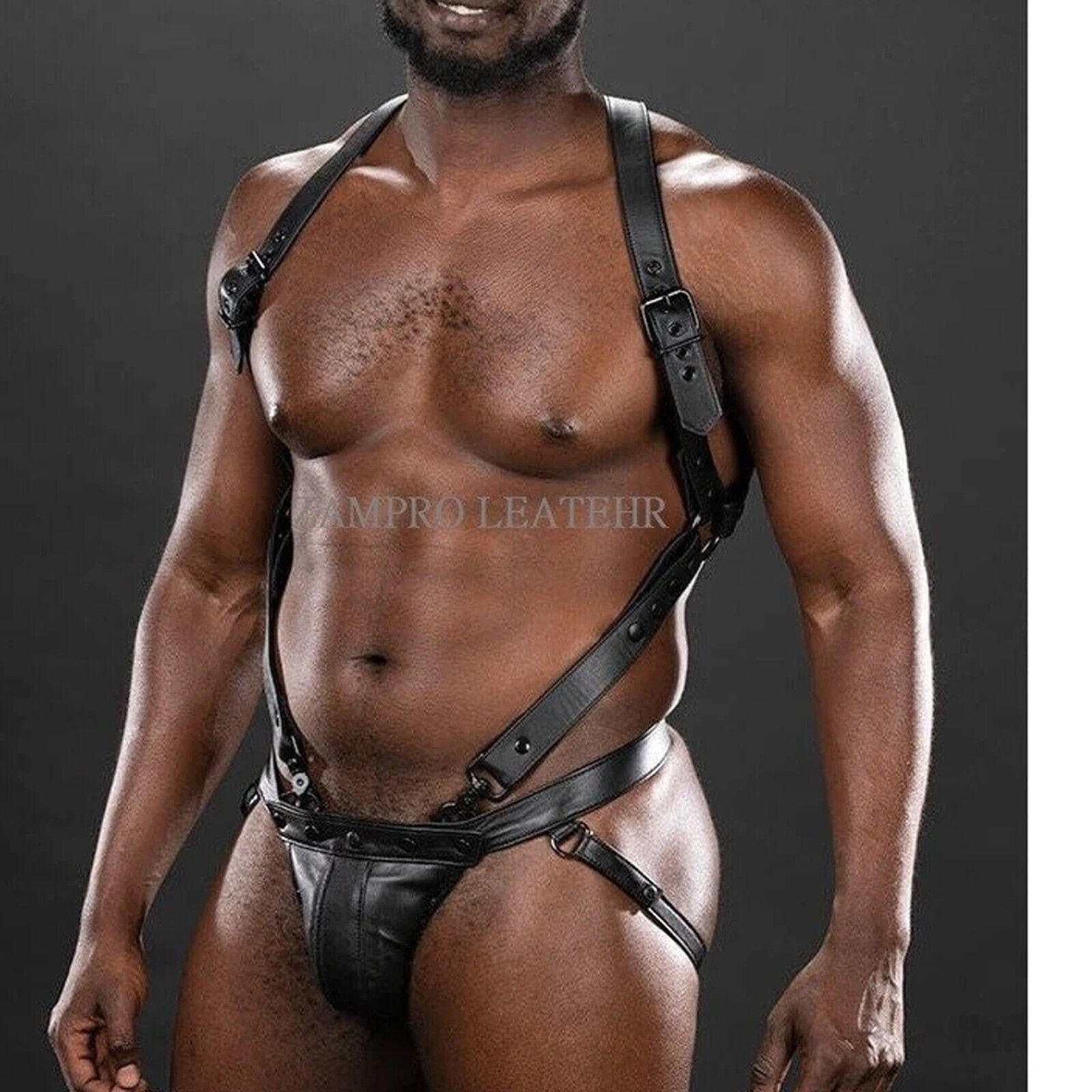 Mens Leather Harness Body Chest Armor Buckles Adjustable Strap Belt Club Costum