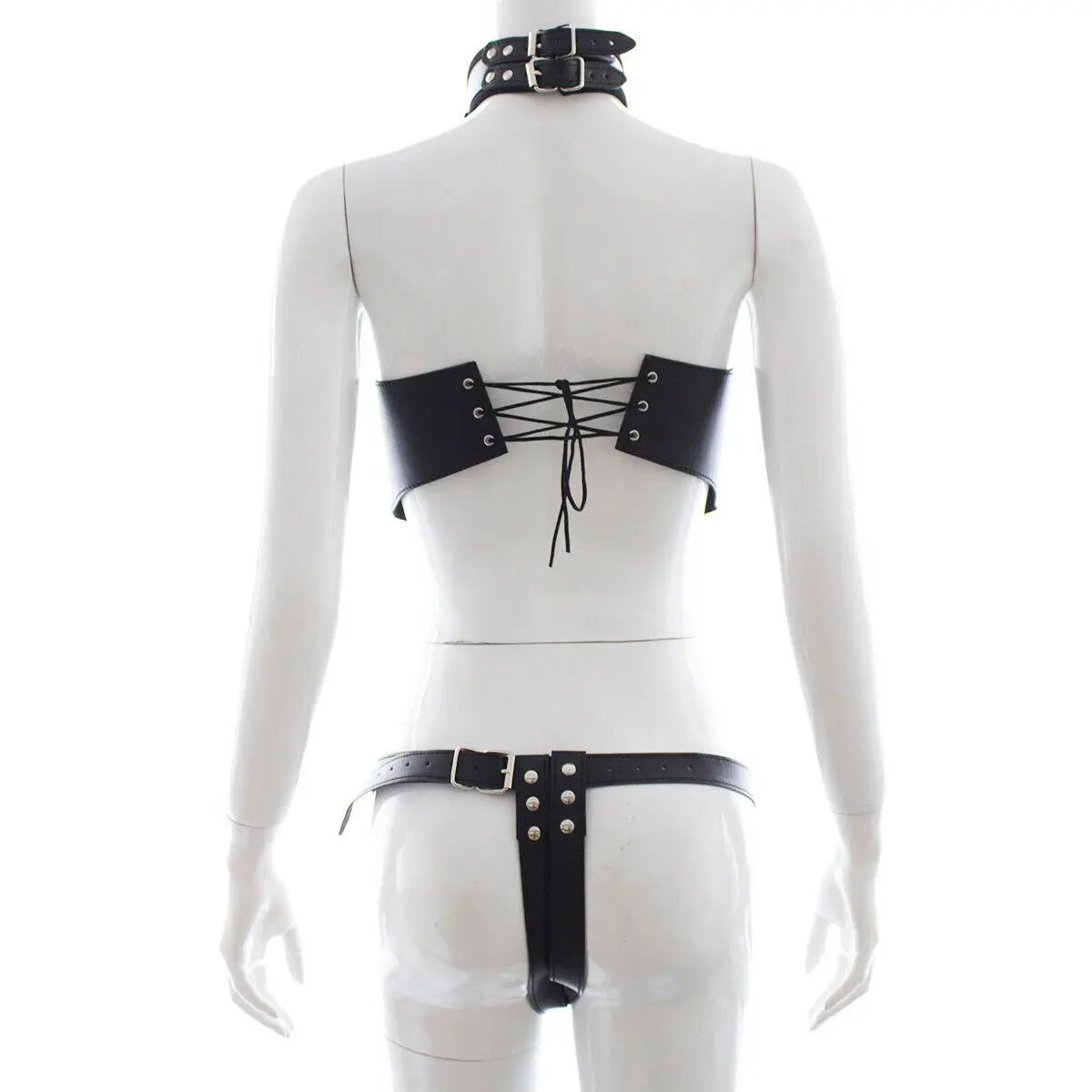 Sexlady Lingerie Set Leather Black Queen Dress Sex Toys Leather Suit Flirting