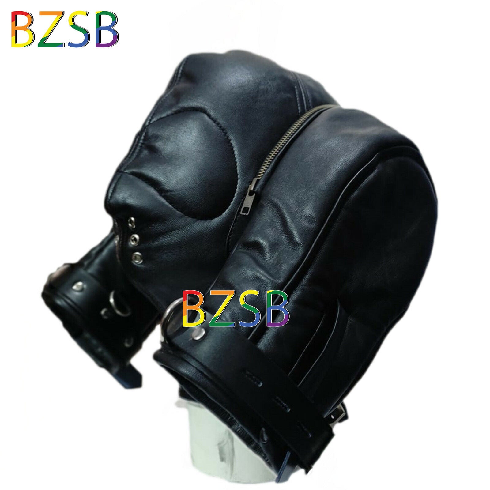 Real Pure Sheep Leather BDSM Face hood fetish Slave extreme Bondage Leather with