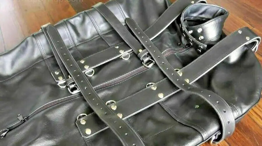 Leather Sex Toys SleepSack BDSM Bondage Bag Restraint Leather Bondage Harness XL