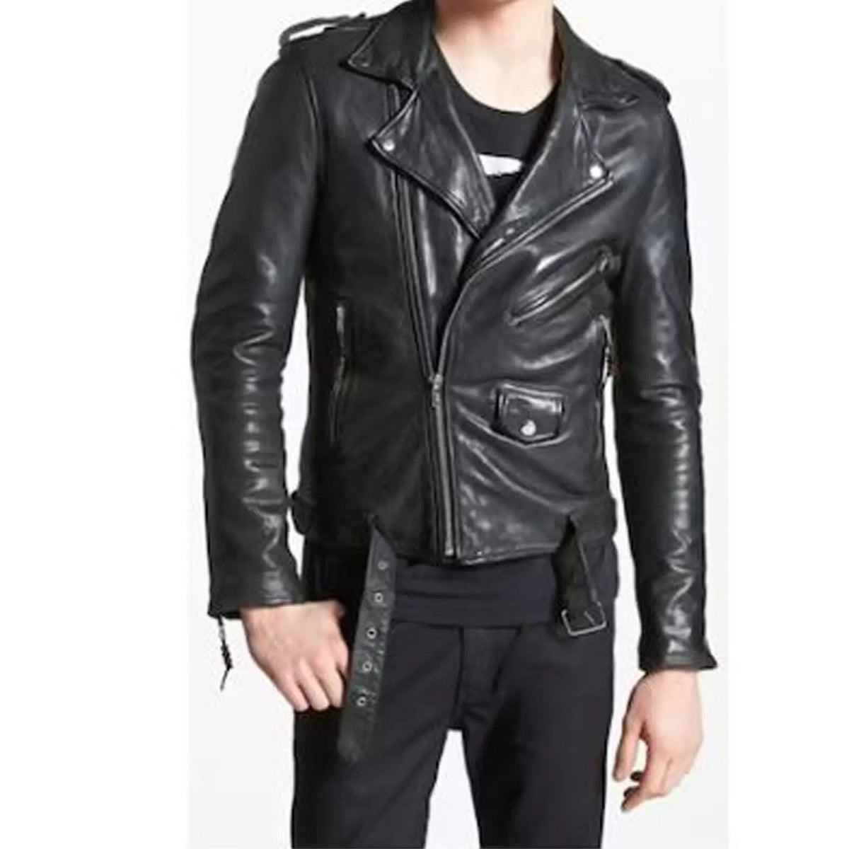 Men’s Quilted Genuine Leather Jacket Outdoor Soft Padded Casual Leather Coat – Premium Warm Biker Style Outerwear