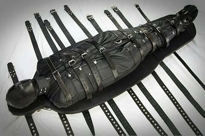Leather Extreme BDSM Sleep Sack Fetish Sensory Deprivation Restricted Bondage bag