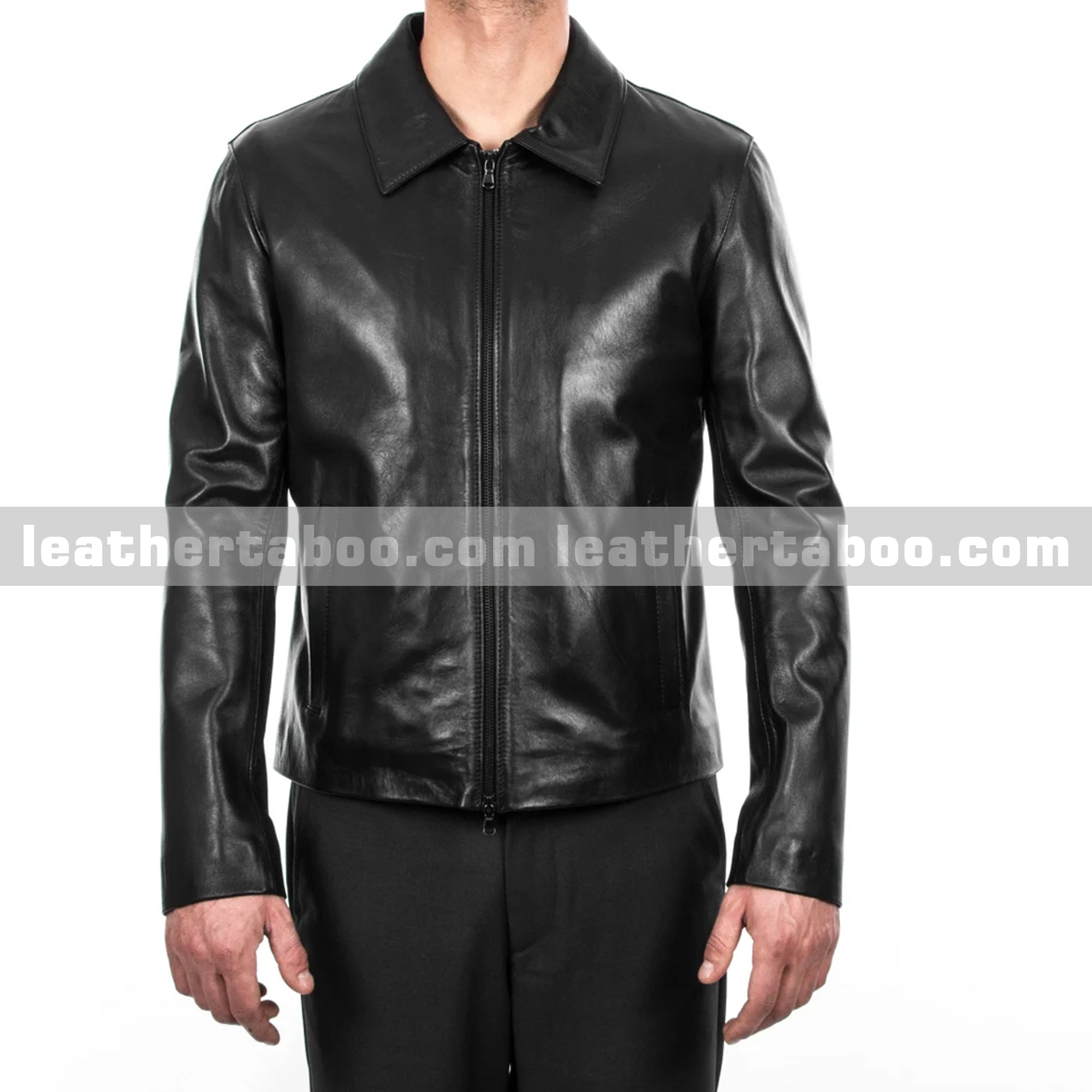 Men's Black Zip-Up Leather Jacket | Premium Sheepskin | Classic Style Outerwear for Urban & Casual Looks | LeatherTaboo
