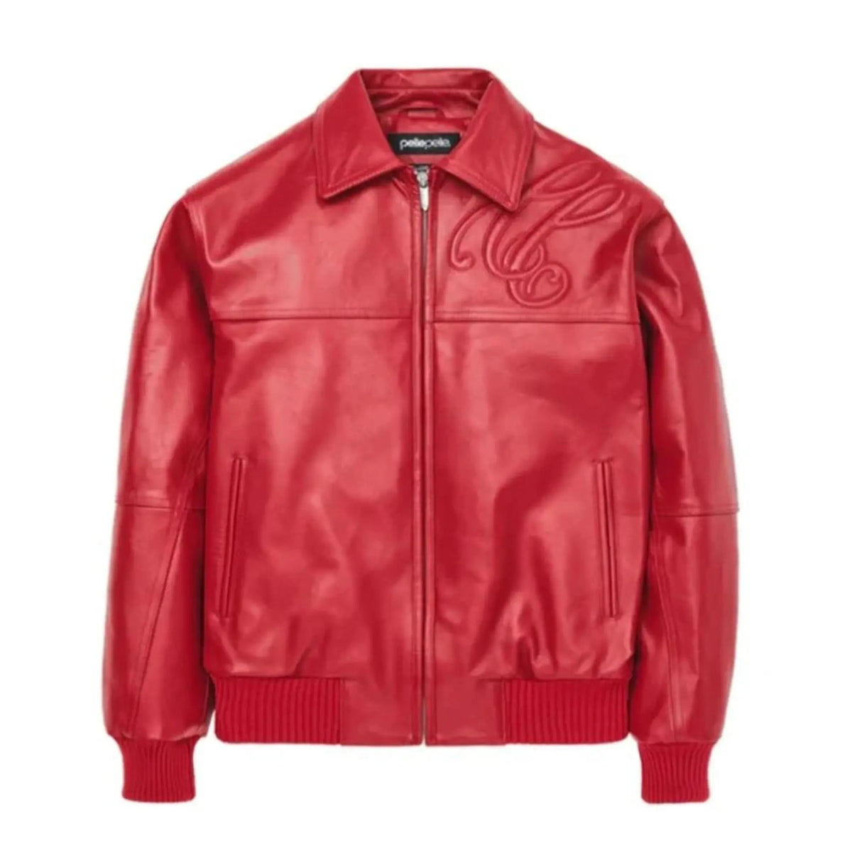 Premium Pelle Pelle Red Cowhide Leather Jacket for Men – Bold Bomber Style - Leather taboo