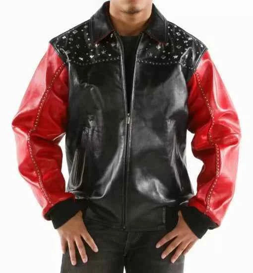 Black Red Born Free Studded Eagle Jacket Pelle Pelle (Copy)