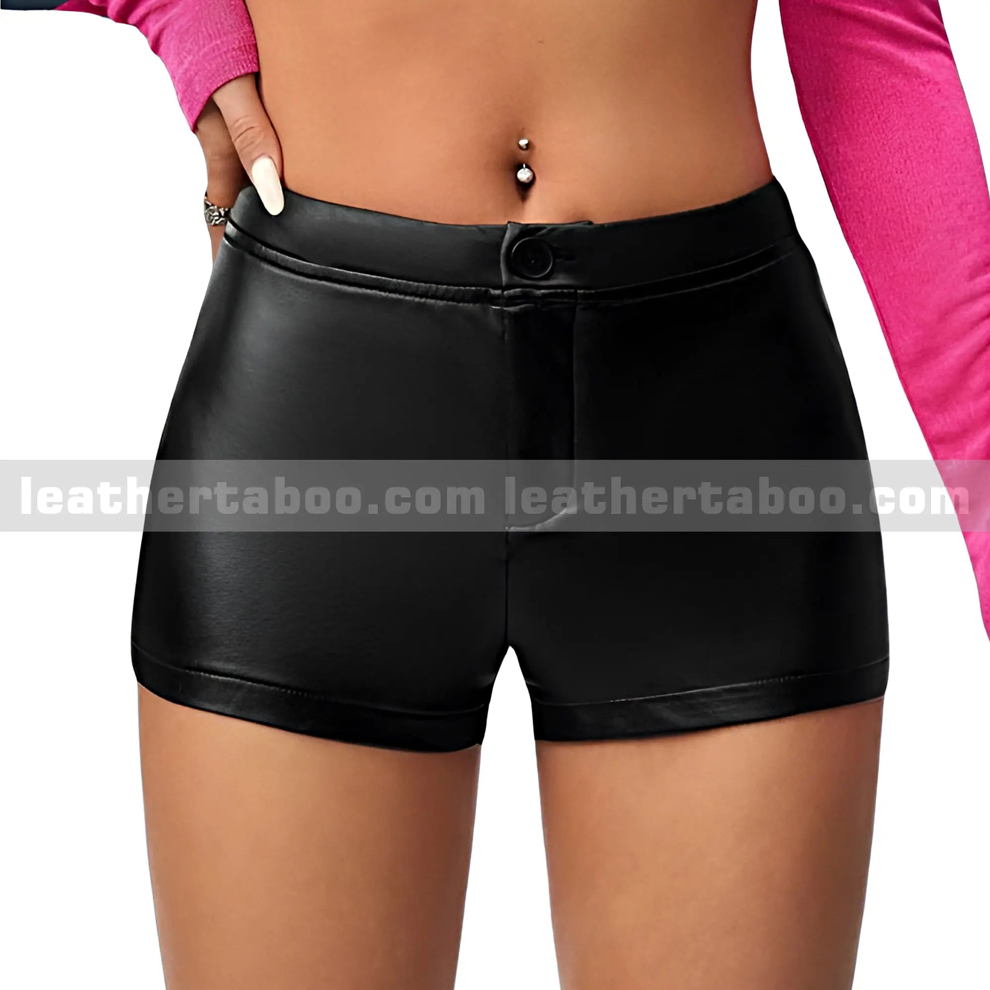 Women's Cut-Out heart original leather short - Leather taboo
