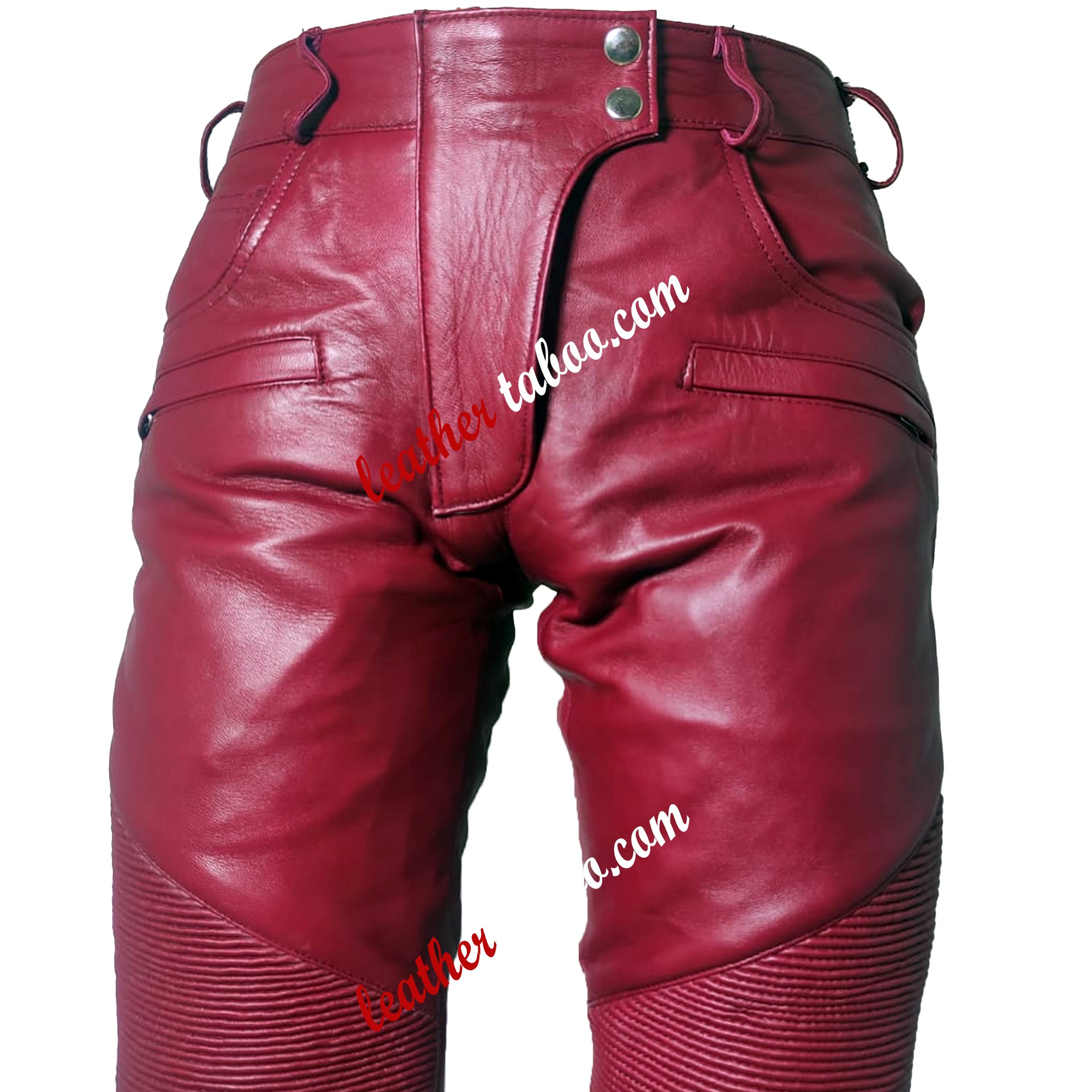 Men’s Genuine Lambskin Hot Style Pants Real Leather Night Club - Leather taboo