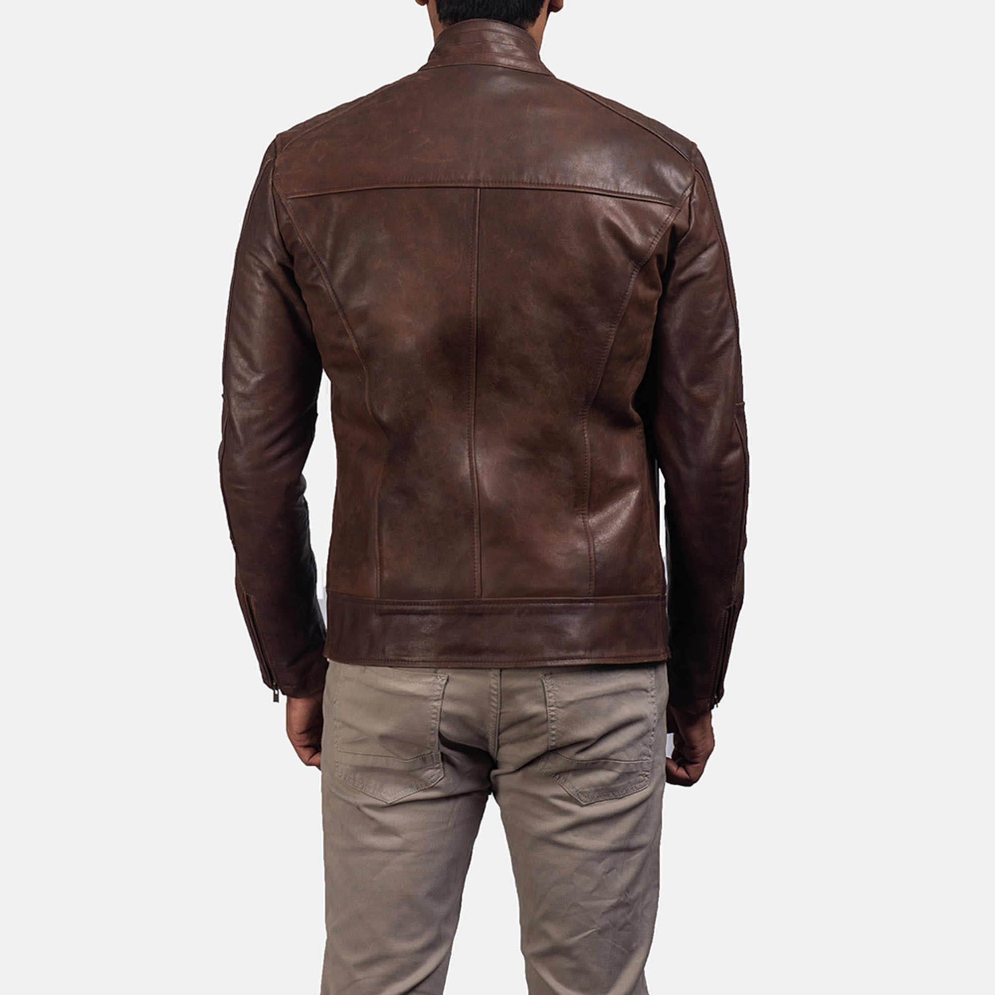 Dean Brown Leather Biker Jacket leather taboo