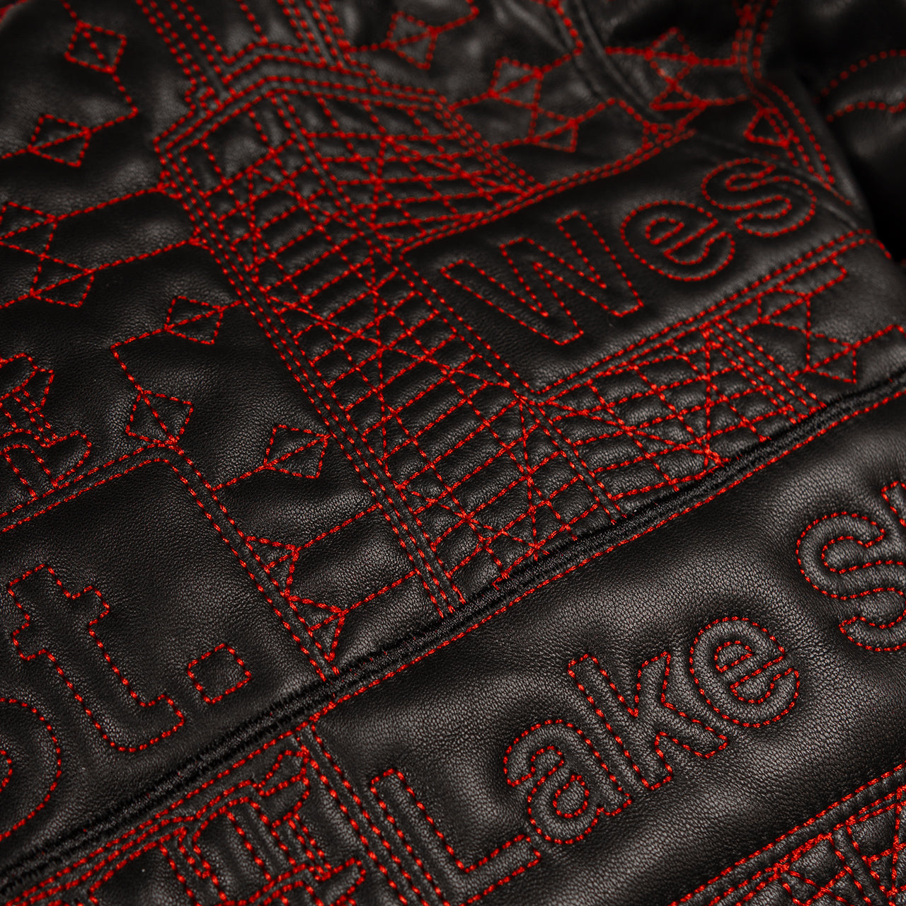 Pelle Pelle Chicago Quilted Black and Red Cowhide Leather Jacket for Men