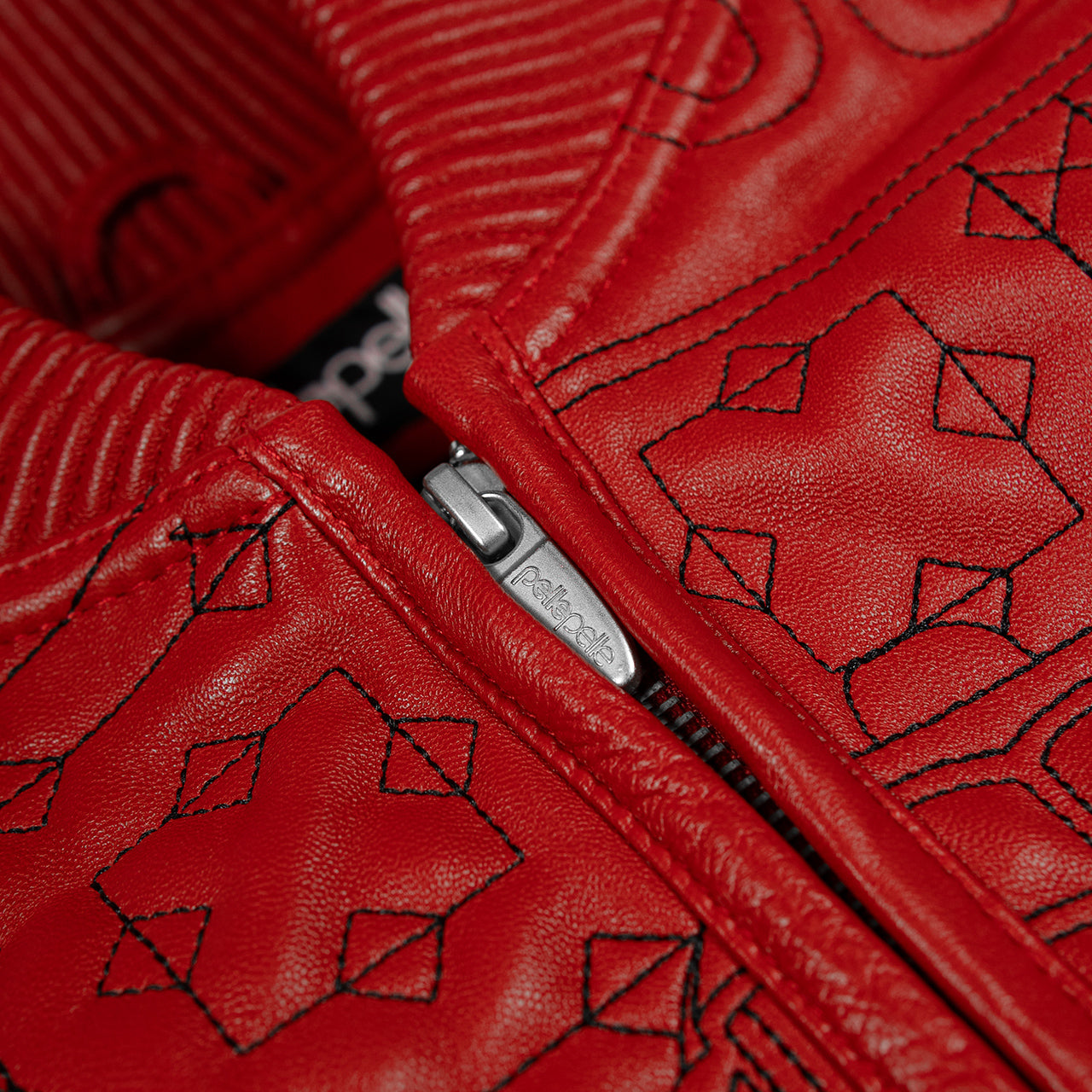Pelle Pelle Chicago Quilted Red Cowhide Leather Jacket for Men