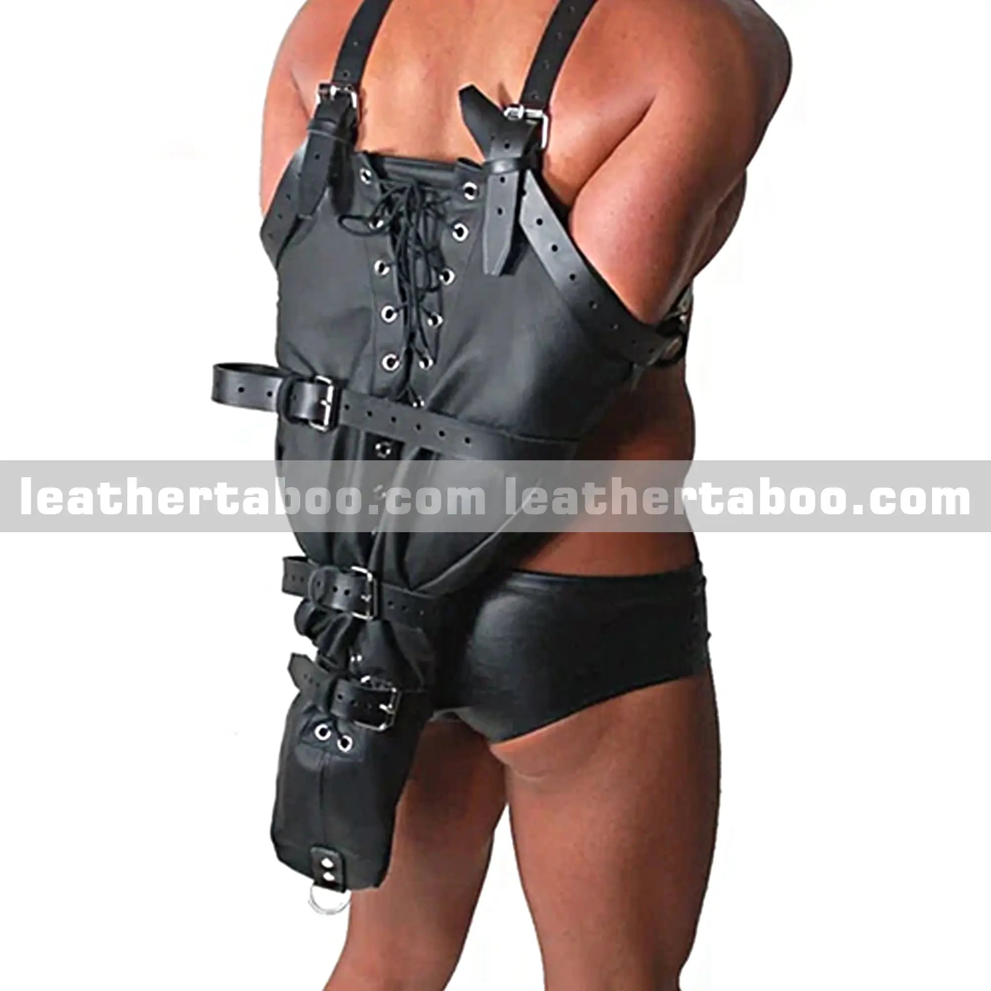 Genuine Leather Arms Binder โ Adjustable Bondage Restraint - Leather taboo