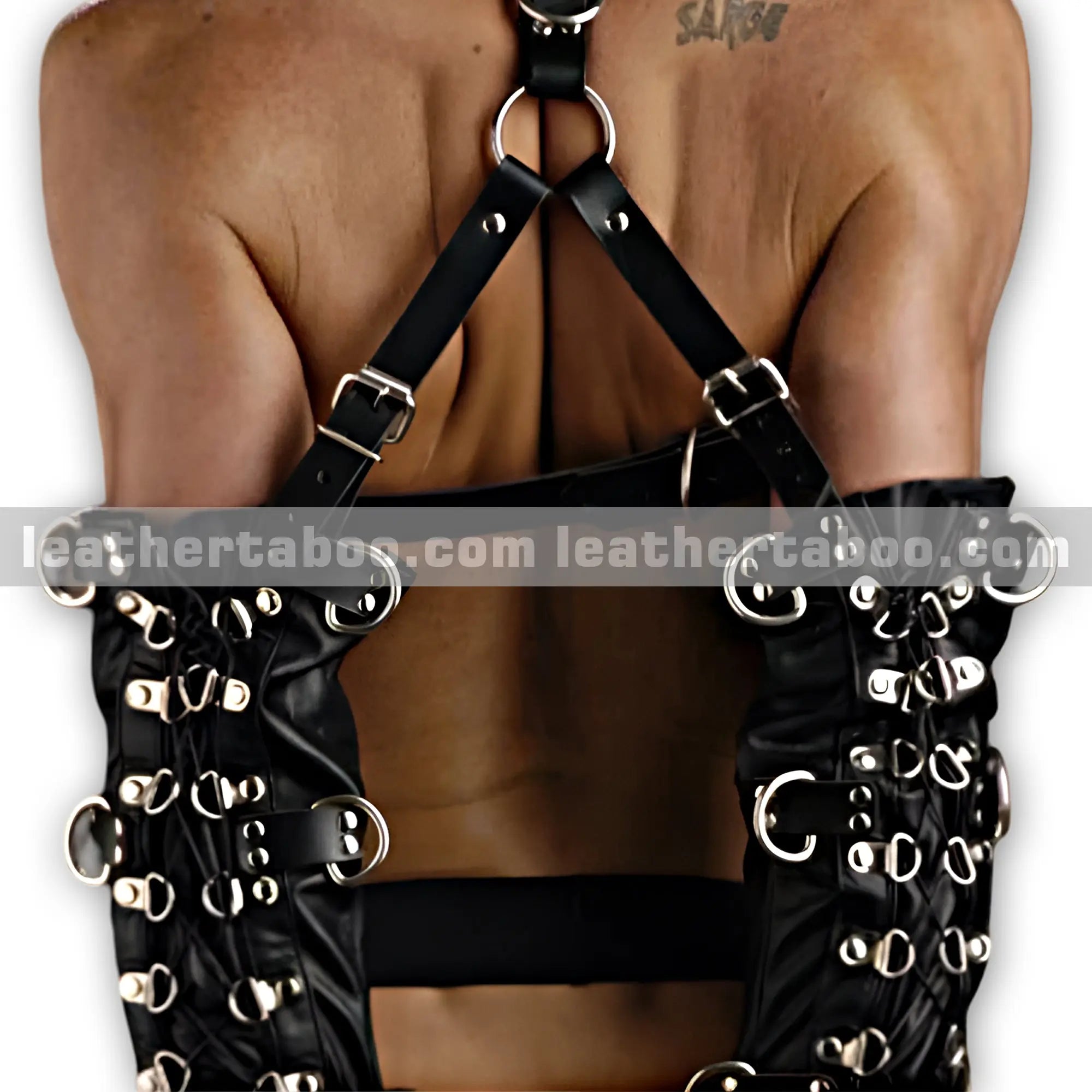 Strict Leather Pet Crawler Restraint | Arm Leg Binder | Fetish Puppy Play Kit - Leather taboo
