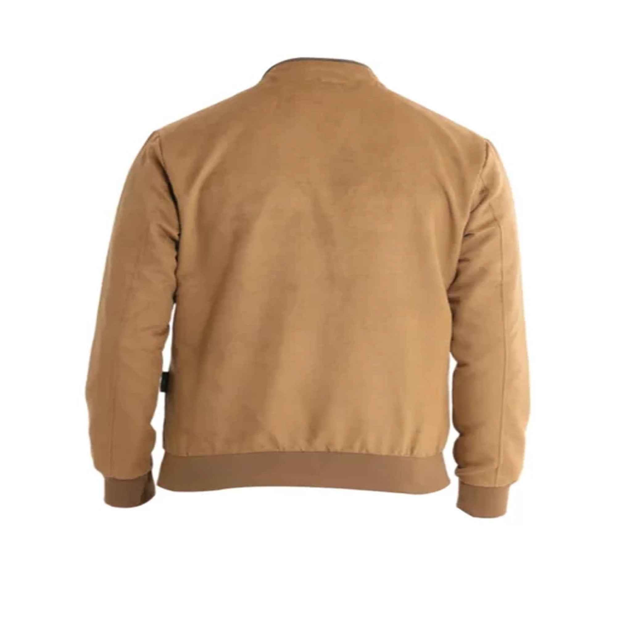 Beige suede leather jacket Back view premium design
