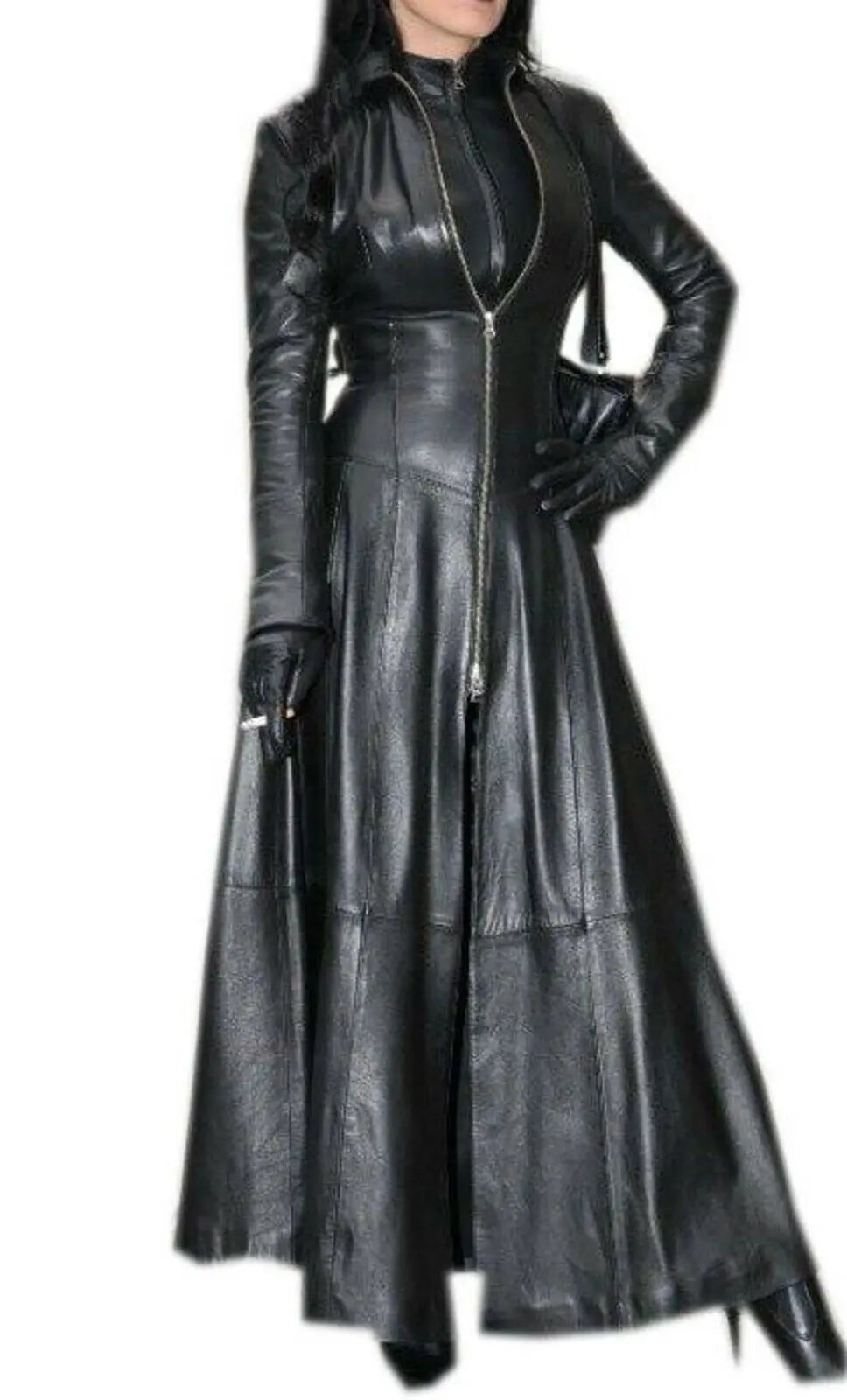 Black Leather Mistress Bodysuit Trench Coat โ Only at LeatherTaboo.com