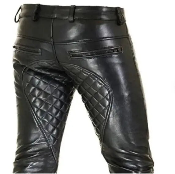 Black biker leather pants soft fit streetwear fashion style