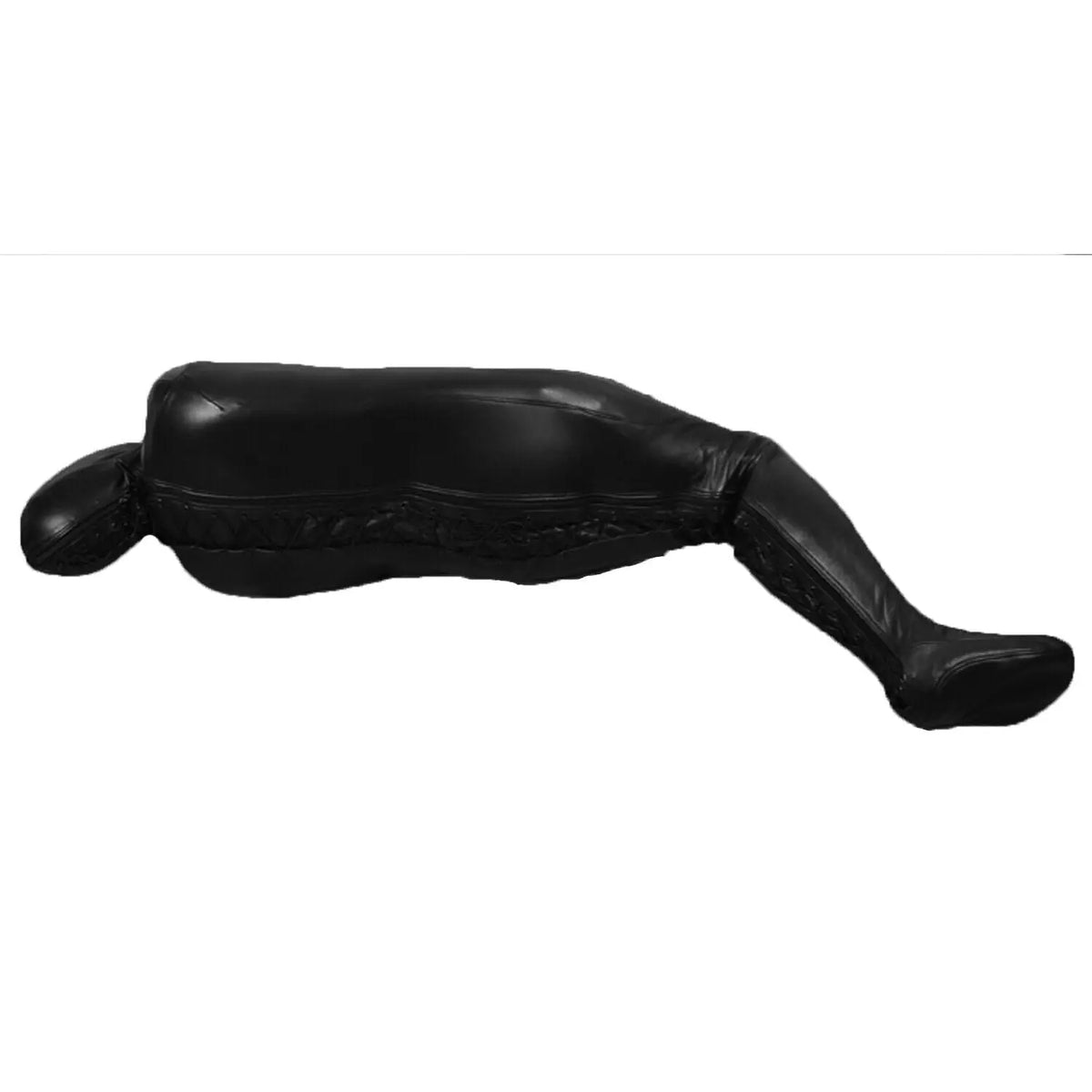 Black leather full body costume suit avant garde styling