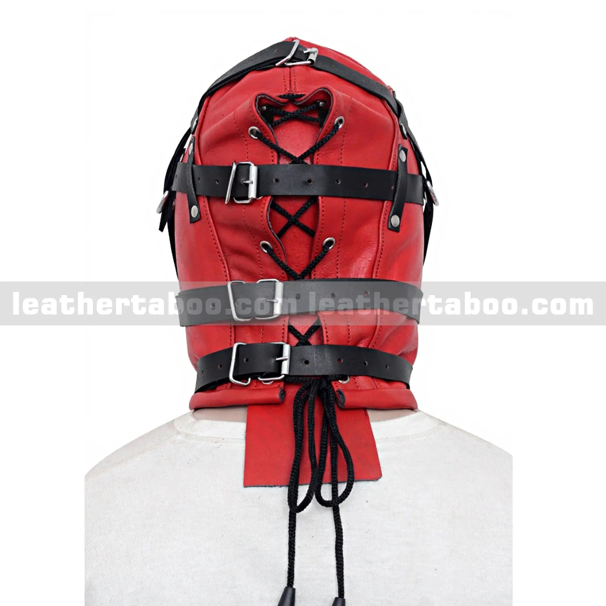 Full Face Leather Bondage Hood - Leather taboo