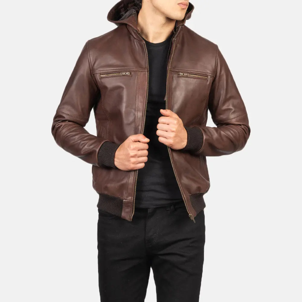 Bouncer Biz jacket stylish brown leather urban outfit men