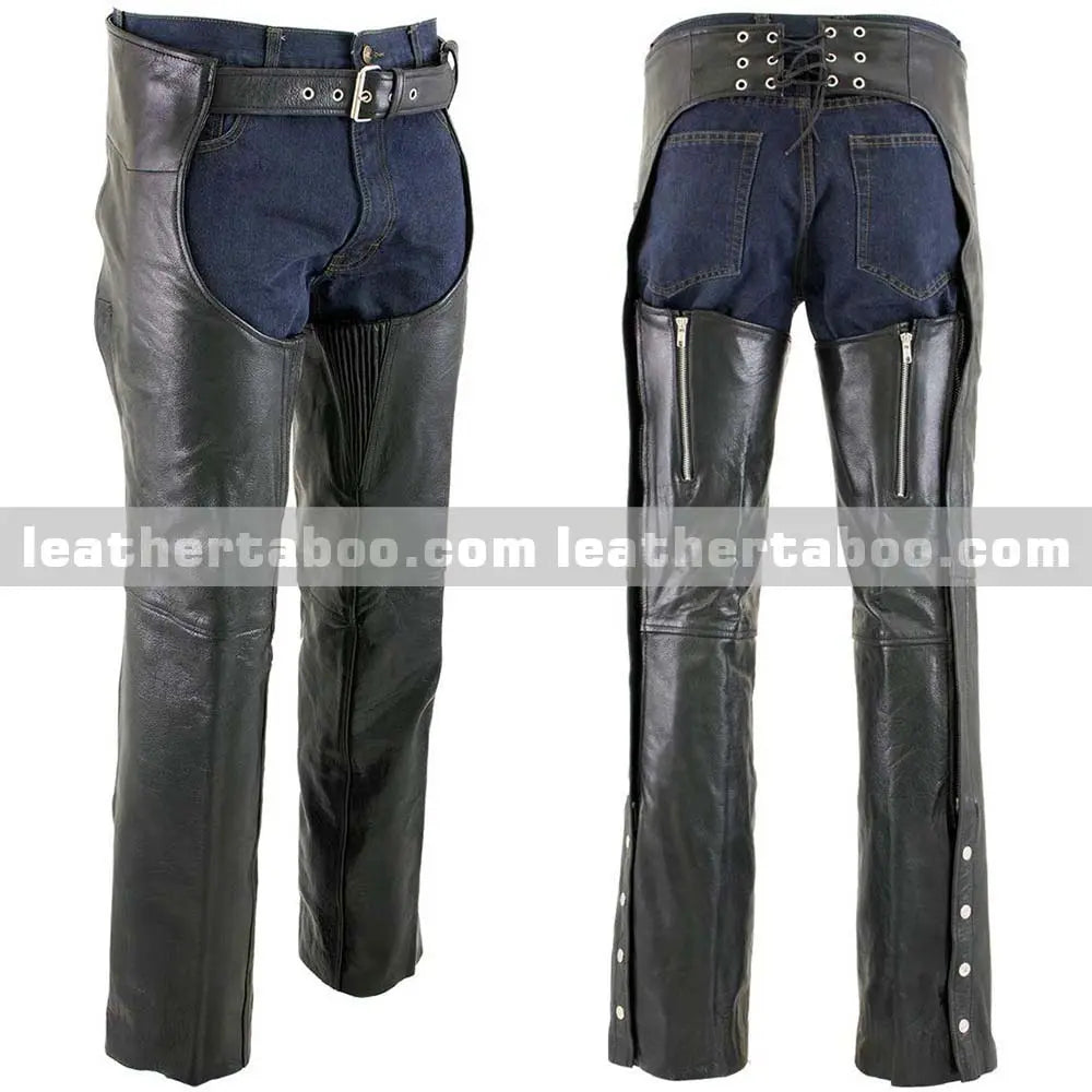 Premium Stylish Western & Biker Leather Chaps | Classic Motorcycle Riding Gear