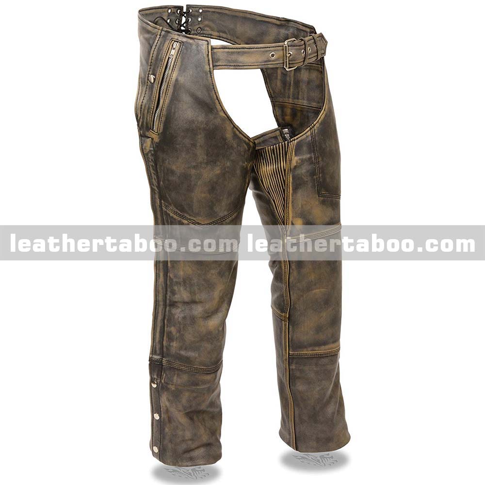 Premium Leather Chaps | Classic Motorcycle Riding Gear | Stylish Western & Biker Leather Chaps - Leather taboo