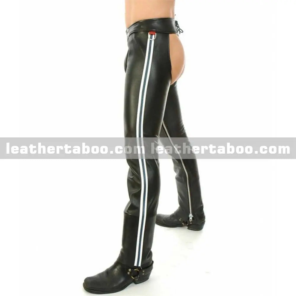 Premium Western Style Leather Biker Chaps - Classic Motorcycle Riding Gear Leather taboo