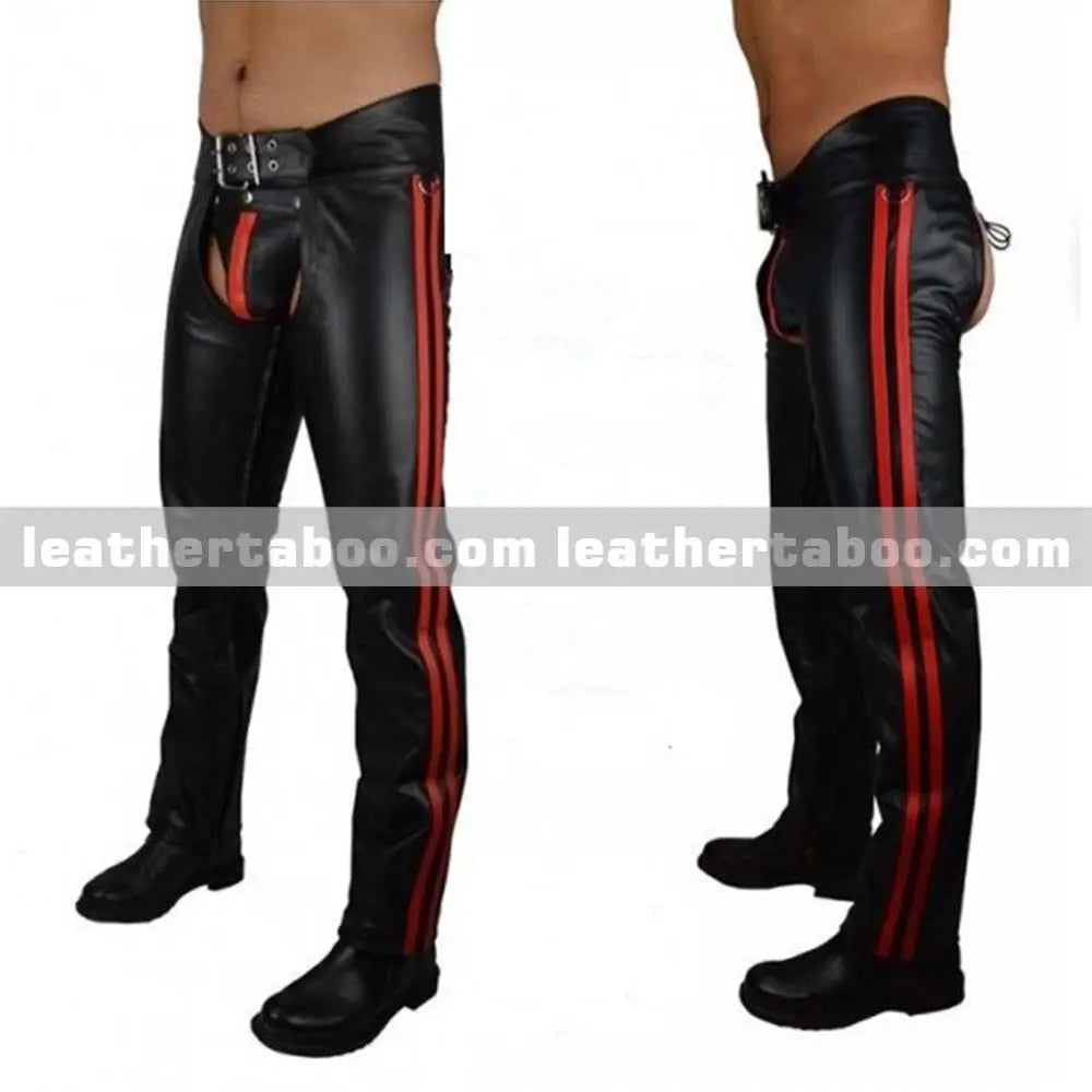 Premium Stylish Western Leather Biker Chaps - Classic Motorcycle Riding Gear